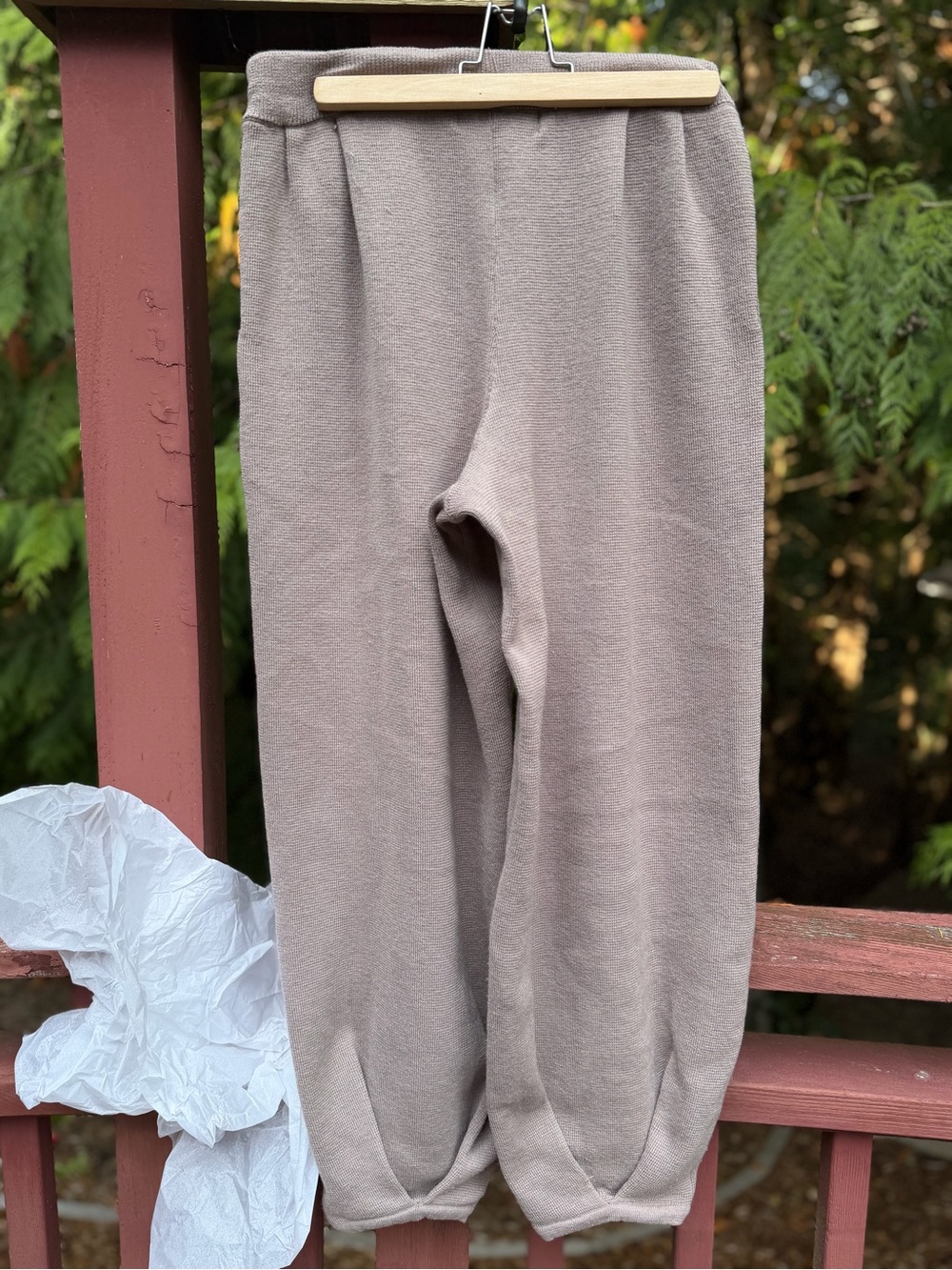 Free People FP Beach Freya Knit Balloon Pants Linen Blend Slouchy Lounge Mauve M - Picture 6 of 12